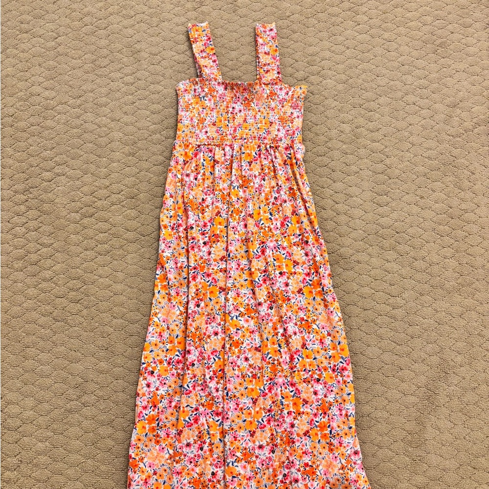 Old Navy Pink and Orange Smocked Sundress